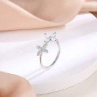 Anillos de plata 925 por mayor argent zircon cubique empilable plaqué rhodium mariage 925 bagues réglables en argent sterling