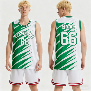 Uniforme de <span class=keywords><strong>Baloncesto</strong></span> Personalizado, Ropa Deportiva, Clase Blanca y Roja, 100% Poliéster, Reversible, <span class=keywords><strong>Europeo</strong></span>, Transpirable, para Entrenamiento Juvenil - Product Image 3