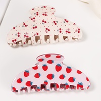 Pince à cheveux artisanale haut de gamme en plastique, motif fruits frais, pour filles et femmes, usage quotidien, vente en gros