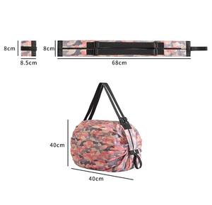 Bolso de compras de nailon plegable portátil de gran capacidad al por mayor, bolsa de almacenamiento de comestibles reutilizable y lavable, venta al por mayor de la - Product Image 3