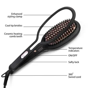 Peigne électrique plancha de cabello peigne chauffant professionnel fer à cheveux lissage barbe chaleur brosse lisseur thermique