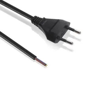 VDE CE Wholesale High Quality EU 2 Pin AC Europe PVC Copper Power Cable For Computer Home Appliances Printers Monitor