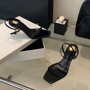 Sandalias de Tacón Alto con Punta Cuadrada y Tacón Metálico, de Charol, para Mujer, Diseño de Moda 2025, Zapatos de Boda - Product Image 4