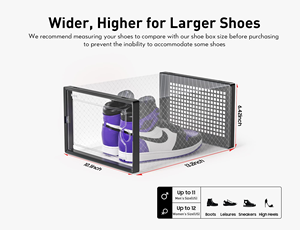 Caja de Almacenamiento de Zapatos Apilable de Plástico Transparente para Mujeres y Hombres, Contenedor Plegable para Zapatillas, Organizador, Estante para Zapatos de Entrada - Product Image 3