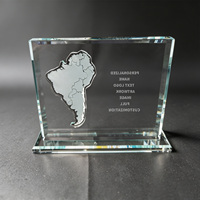 Neelpure 186292 Mapa del Continente en Cristal, Premio Personalizado con Imagen Artística, Placa Personalizada para Asociaciones Comerciales Globales