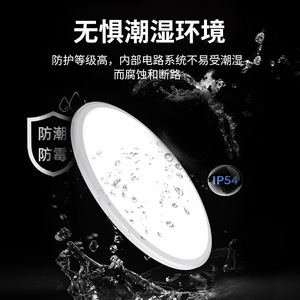 ไฟ LED ติดเพดานแบบกันน้ำทรงกลมบางเฉียบ IP54 สำหรับห้องน้ำ ห้องครัว ระเบียง ห้องนอน ทางเดิน โถงทางเดิน - Product Image 1