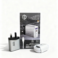 Cargador USB Tipo C con Enchufe UK de 145W para Carga Rápida de Celulares, con Cable USB-C, Adaptador de Corriente USB-C de Carga Rápida de 145W