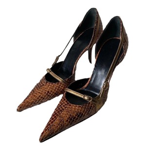 Niche Design Snake Print Stiletto Heels Women Retro Spiked Buckle Hollow Out <b>Pointed</b> <b>Toe</b> Sandals For Y2K Streetwear - Product Image 4