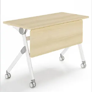 オフィス家具ポータブルエグゼクティブ折りたたみ木製調節可能な研究トレーニングテーブルメーカー