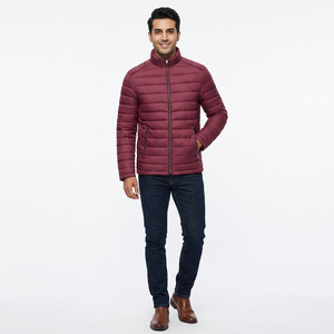 Custom Logo Collared Men's Winter Puffer Jacket <b>Canvas</b> <b>Plain</b> Dyed High Street Style Quick Dry Breathable Cotton Filled Stylish - Product Image 1