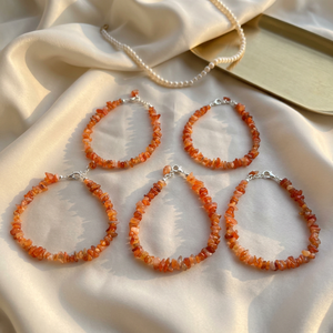 Konain Jewelry Indian Red Carnelian <b>Chips</b> Beads Bracelet Natural Adjustable Healing <b>Crystal</b> Gemstone Trendy Unisex Gift Sample - Product Image 5