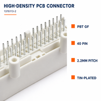 Connecteur Rectangulaire Mâle 12V 5A pour Automobile, Boîtier PBT GF, 40 Broches Droites, Plaqué Étain, Haute Densité, Pas de 2,2 mm, pour PCB (Référence 1376113-2)