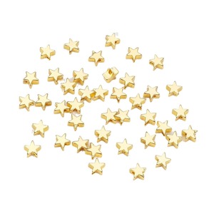 Perles d'espacement en forme d'étoile plaquées or, perles en cuivre en vrac pour la fabrication de bijoux DIY, accessoires de bracelet, taille 5 mm - Product Image 5