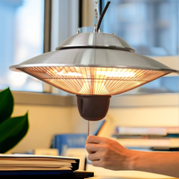 Chauffage infrarouge de plafond Goldisgood 1500W avec télécommande, éclairage et étanchéité pour usage extérieur, couverture de 46 à 550 m²