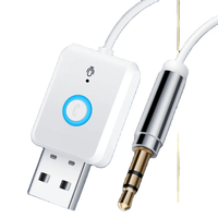 Récepteur audio Bluetooth 5.0 USB RT08, audio stéréo, adaptateur USB sans fil 3,5 mm Aux pour kit voiture, haut-parleur