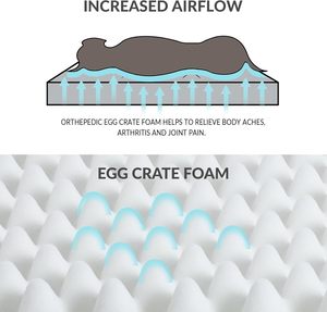 Lit orthopédique de grande taille pour chien, caisse à oeufs en mousse souple et confortable, fond antidérapant, noir, amovible et lavable, pour animaux de compagnie - Product Image 4