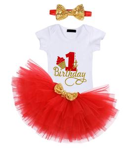 1st ปาร์ตี้วันเกิด Tutu ชุดเสื้อผ้าเด็กผู้หญิงกระโปรงแขนสั้นกระโปรงสั้นชุดสามชิ้นสำหรับเด็กผู้หญิง ropa Para <span class=keywords><strong>BEBE</strong></span> - Product Image 2