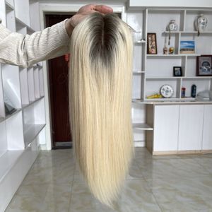 Prêt à expédier en gros : Toppers de cheveux naturels vierges européens, base en soie 6"X6.5", postiches à clipser pour femmes - Product Image 2