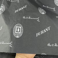 Papier noir de marque de luxe 17gsm avec revêtement latéral unique en feuille d'or Emballage de tissu biodégradable pour vêtements personnalisés