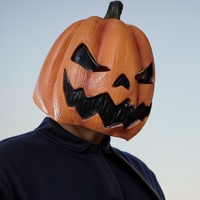 Masque intégral en latex de citrouille effrayante pour les fêtes à thème Halloween et Pâques - Design tendance