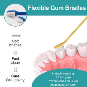 Fábrica Direta Pet Toothbrush Set Personalizado Cor Triângulo Double Headed Cat e <span class=keywords><strong>Dog</strong></span> Pet Oral Care Toothbrush - Product Image 2