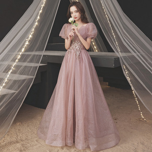 Women's Evening Gown Pink A-Line Empire Waist Sweetheart Neckline Organza Long Dress For Formal Events - Product Image 1