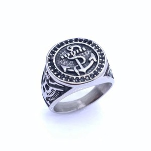 Anchor <b>Ring</b> <b>For</b> <b>Men</b> Stainless Steel Retro <b>Silver</b> Hip Hop Fashion Jewelry Gift 216019 - Product Image 1