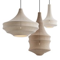 Lampu Gantung Rajut Asia Gaya Bohemian Kap Lampu Tali Katun untuk Proyek Hotel, Resor, Vila, Toko Pakaian, Dekorasi