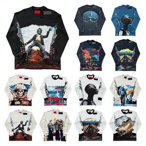 Nuove T-shirt Lunghe Traspiranti e Comode, Classici di Moda con Grafiche, in Acetato EL Luminoso, Scollo a V, Manica Corta, da Uomo, 300 Grammi - Product Image 1