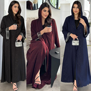 Vente en gros Sharut 2024 Dubai modeste <span class=keywords><strong>Abaya</strong></span> pour femmes luxe broderie manches ouvertes Kimono <span class=keywords><strong>fille</strong></span> Eid vêtements de Turquie - Product Image 2