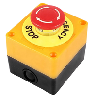 Interrupteur d'arrêt d'urgence à tête ronde étanche IP65 avec base en plastique et bouton autobloquant pour équipement extérieur