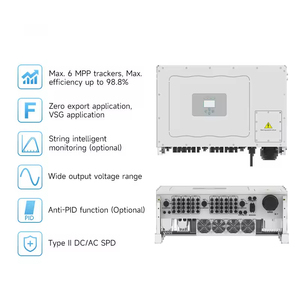 Onduleur solaire triphasé connecté au réseau SUN-70/75/80/90K-G03 70-90kW avec une efficacité de 98,7 % pour les systèmes solaires - Product Image 3