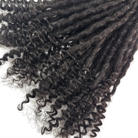 Extensions de Locs en Cheveux Humains Naturels avec Pointes Bouclées, 100% Faits Main, Méthode Originale de Dreadlocks au Crochet