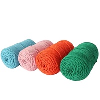 100% coton lin tressé corde 3mm fil cardé coloré pour bricolage tricot fil à tricoter à la main teinture fantaisie fil à tricoter