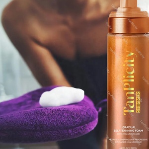 <span class=keywords><strong>Mousse</strong></span> bronzante à effet scintillant moyen rapide, marque privée, <span class=keywords><strong>mousse</strong></span> bronzante transparente, vegan, teint instantané, gant bronzant noir - Product Image 4