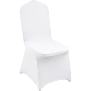 Housse de chaise extensible blanche, or et noire pour mariage, fête, banquet et événements – Vente en gros - Product Image 1