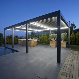 Pergola bioclimatique motorisée intelligente en aluminium, gazebo, pavillon de jardin, toit rétractable extérieur avec supports pour terrasse et villa - Product Image 6