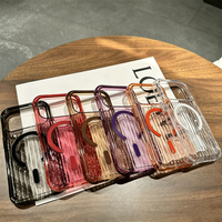 Étui de luxe transparent ondulé style dégradé pour iPhone 18 17 16 15 14 13 Pro Max – Coques élégantes pour femmes