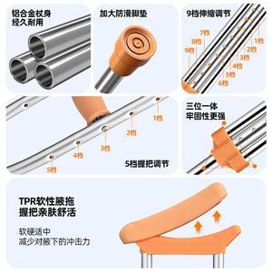 Muletas Ligeras de Doble Soporte Axilar para Ancianos y Discapacitados, Bastones Médicos Antideslizantes para la Recuperación de Fracturas, Diseñados para - Product Image 6