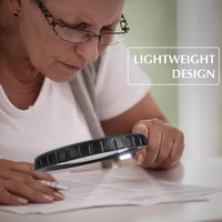 Lupa de Escritorio de 5.5 Pulgadas Extra Grande con 4 Luces LED y Lente Acrílica, Aumento de 3X y 10X, para Personas Mayores, Ayuda para la Lectura y la Baja Visión