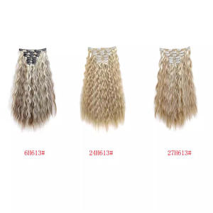 ชุดต่อ<span class=keywords><strong>ผม</strong></span>แบบคลิปหนีบ 6 ชิ้น สำหรับผู้หญิง <span class=keywords><strong>ผม</strong></span>ลอนยาวแบบคอร์นเพิร์ม ไฮไลท์ ทนความร้อนสูง พร้อมคลิป 16 <span class=keywords><strong>ต</strong></span>ัว - Product Image 3