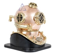 Casque de plongée antique en cuivre et laiton de la Royal Navy, modèle U.S. Navy Mark V, taille réelle 18 pouces, 100% fait main, forme ronde, décoration d'intérieur