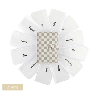 Raccoglitore di Budget <span class=keywords><strong>a</strong></span> scacchi A6 in pelle <span class=keywords><strong>a</strong></span> nuova versione calda <span class=keywords><strong>con</strong></span> anello <span class=keywords><strong>a</strong></span> fogli mobili 6 come sistema di buste di bilancio di tasche per raccoglitori in plastica - Product Image 6