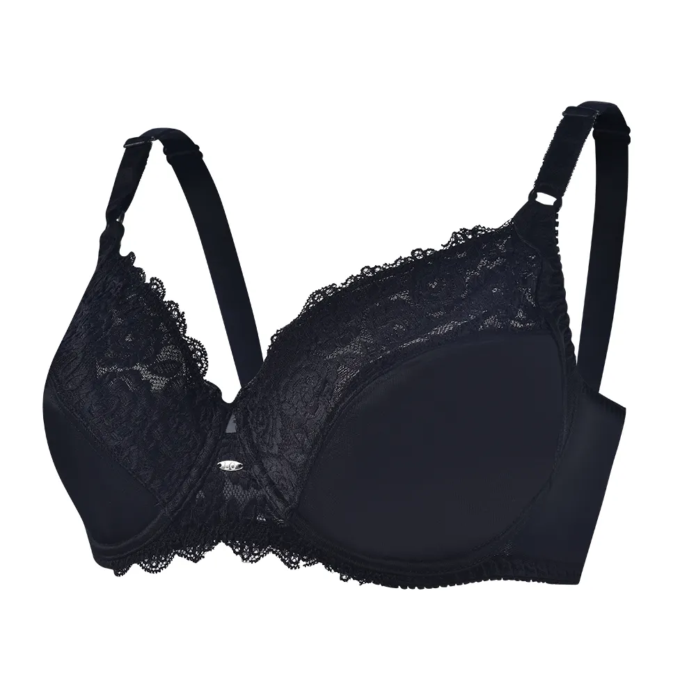 Pengsheng Underwire lớn mỏng cup cắt ra sóng ren Phụ nữ áo ngực Unlined satin cộng với kích thước Bralette cho vú lớn