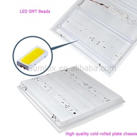 OEM 3x9w 4x9w Lumière de grille LED 100-277V Montage à persiennes 60x60 600x600mm T8 Lumière de grille indirecte LED pour bureau
