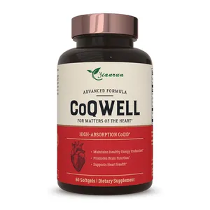 Supplement CoQ10 Enhanced Coconut Oil Bioperine Black Pepper Better Absorption Veggie CoQ10 Softgels