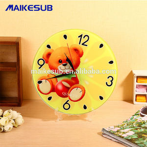 Rotondo forma di sublimazione spazi vuoti di vetro photo <span class=keywords><strong>frame</strong></span> accettare stampa logo personalizzato come per orologio - Product Image 6