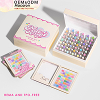 Collection de vernis gel pastel AMO Spring Design 48 couleurs, boîte, TPO HEMA FREE, haute pigmentation, couvrance en une seule couche, végan, non toxique