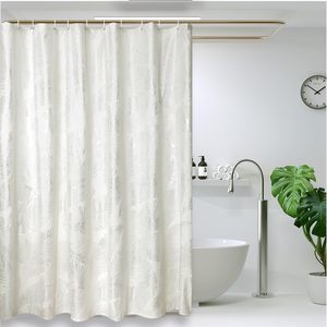 Cf Tùy Chỉnh Sang Trọng Vàng Cây In Thiết Kế Hiện Đại Không Thấm Nước Polyester Vải Tắm Tắm Rèm Set Với 12 Hooks Cho Phòng Tắm - Product Image 1