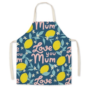 Tablier de Chef Réutilisable en Polyester de Haute Qualité, Style Lin, Motif Dessin Animé, Résistant à l'Huile, Col Ajustable pour Adultes et Enfants - Product Image 2